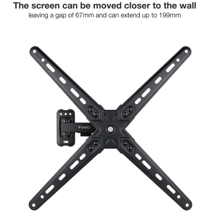 Tooq Soporte Pared TV LP1355TN-B VESA Hasta 400x400mm Compatible 55 Pulgadas hasta 55 Pulgadas Inclinable Giratorio Negro
